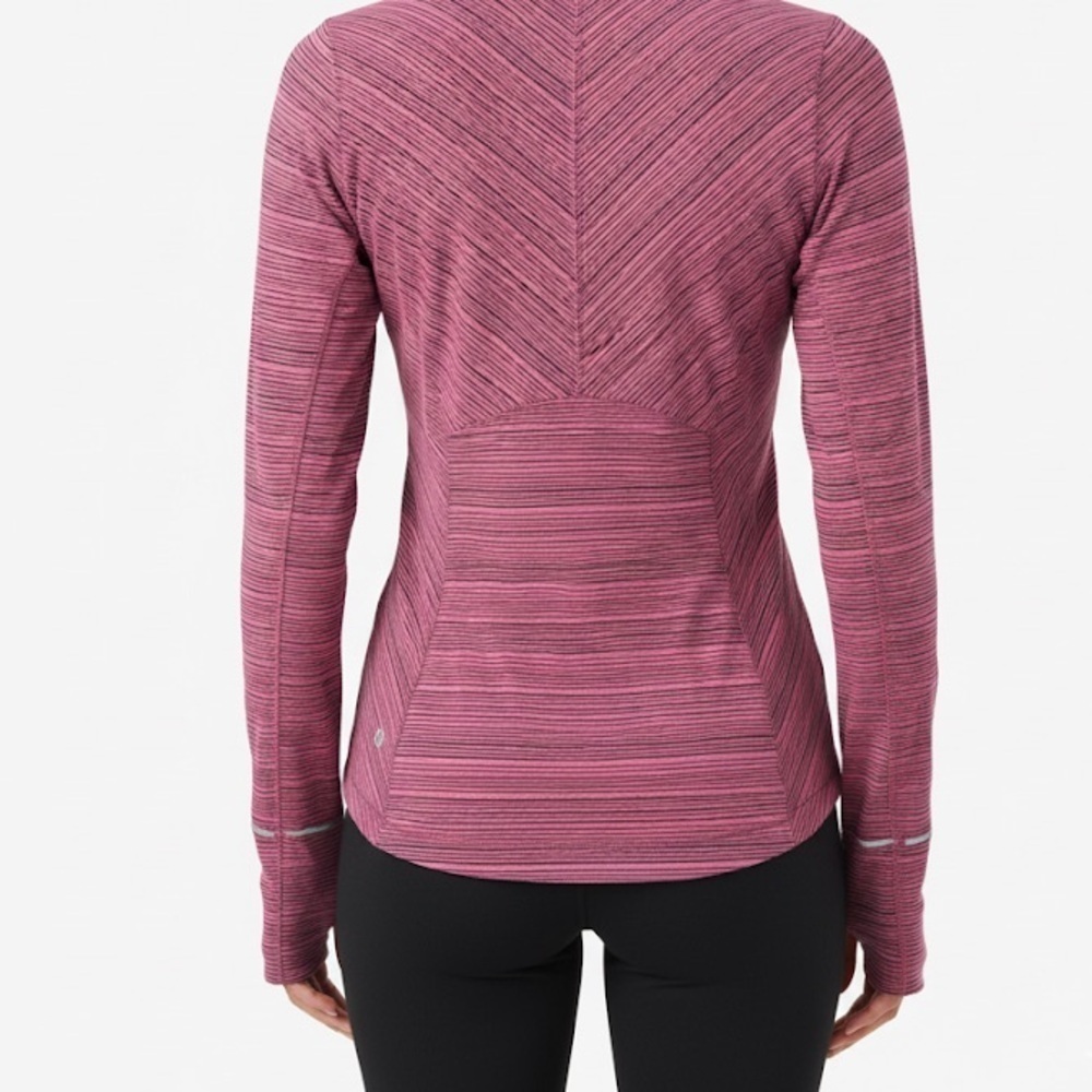 Lululemon Kanto Catch Me Long Sleeve Top Kanto Stripe Wine Berry Black